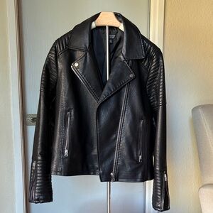 Women’s Top Shop Faux Leather Biker Jacket